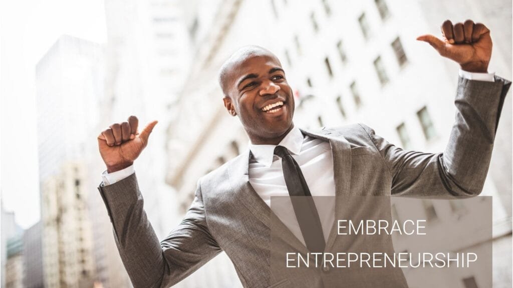 happy black man in suit